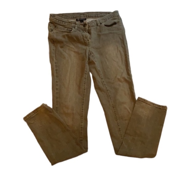 I N C Jeans Slim Straight Leg Medium Rise Gray Beige Ladies Size 6 - Picture 2 of 9